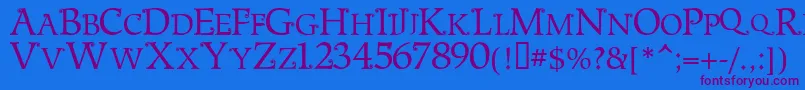 Metsn-Schriftart – Violette Schriften auf blauem Hintergrund