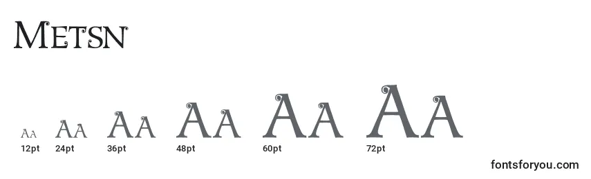 Размеры шрифта Metsn