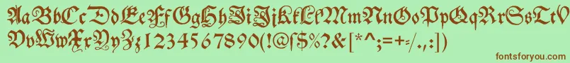 Schwabacher Font – Brown Fonts on Green Background