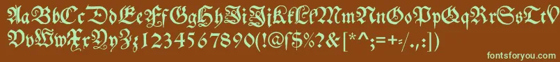 Schwabacher Font – Green Fonts on Brown Background