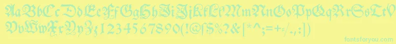 Шрифт Schwabacher – зелёные шрифты на жёлтом фоне