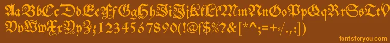 Schwabacher Font – Orange Fonts on Brown Background