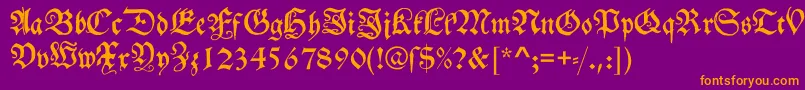 Schwabacher Font – Orange Fonts on Purple Background