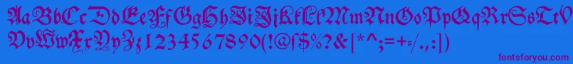 Schwabacher Font – Purple Fonts on Blue Background