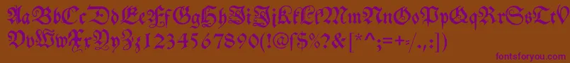 Schwabacher Font – Purple Fonts on Brown Background