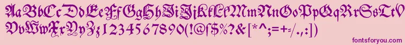 Schwabacher Font – Purple Fonts on Pink Background