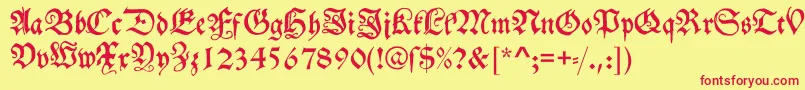 Schwabacher Font – Red Fonts on Yellow Background