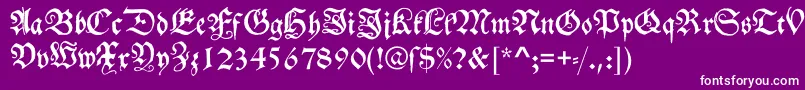 Schwabacher Font – White Fonts on Purple Background