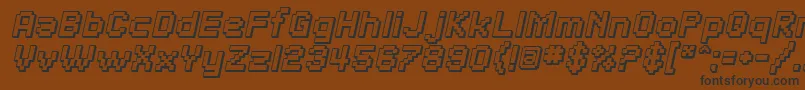 フォントSfPixelateShadedBoldOblique – 黒い文字が茶色の背景にあります