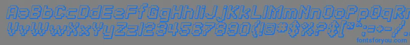 フォントSfPixelateShadedBoldOblique – 灰色の背景に青い文字