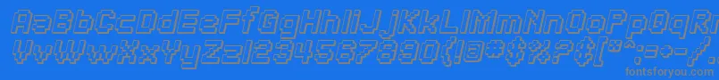 SfPixelateShadedBoldOblique Font – Gray Fonts on Blue Background