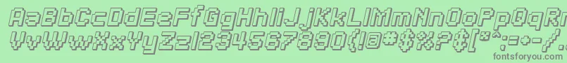 SfPixelateShadedBoldOblique Font – Gray Fonts on Green Background