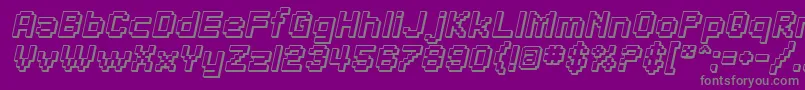 SfPixelateShadedBoldOblique Font – Gray Fonts on Purple Background