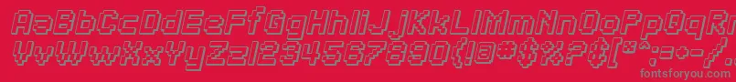 SfPixelateShadedBoldOblique Font – Gray Fonts on Red Background