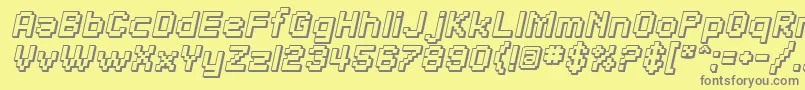 SfPixelateShadedBoldOblique Font – Gray Fonts on Yellow Background