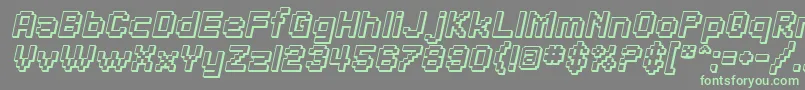 SfPixelateShadedBoldOblique Font – Green Fonts on Gray Background