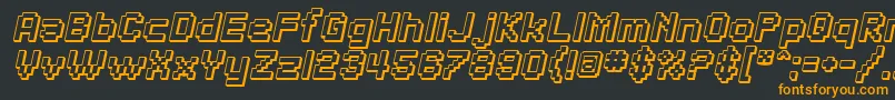 SfPixelateShadedBoldOblique Font – Orange Fonts on Black Background