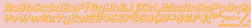 SfPixelateShadedBoldOblique Font – Orange Fonts on Pink Background