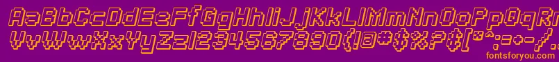 SfPixelateShadedBoldOblique Font – Orange Fonts on Purple Background