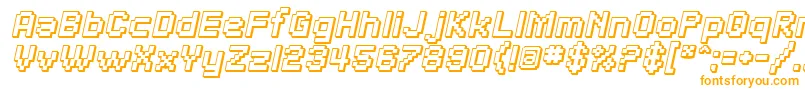 フォントSfPixelateShadedBoldOblique – 白い背景にオレンジのフォント