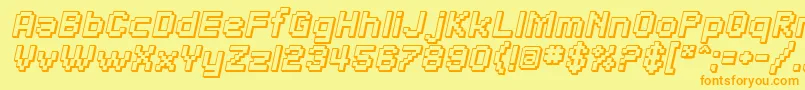 SfPixelateShadedBoldOblique Font – Orange Fonts on Yellow Background