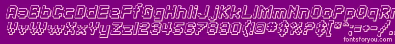 SfPixelateShadedBoldOblique Font – Pink Fonts on Purple Background