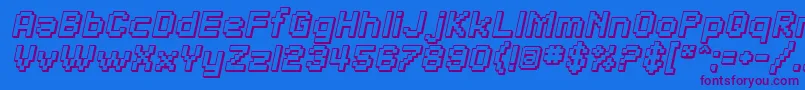 SfPixelateShadedBoldOblique Font – Purple Fonts on Blue Background