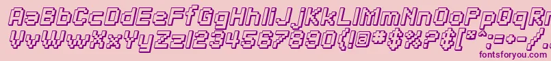 SfPixelateShadedBoldOblique Font – Purple Fonts on Pink Background
