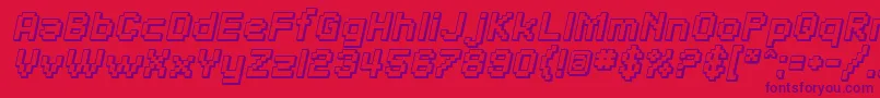 SfPixelateShadedBoldOblique Font – Purple Fonts on Red Background