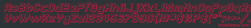 SfPixelateShadedBoldOblique Font – Red Fonts on Black Background