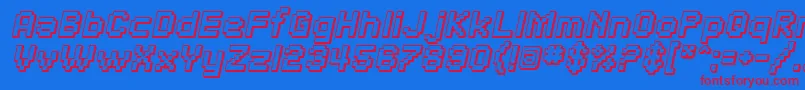 SfPixelateShadedBoldOblique Font – Red Fonts on Blue Background