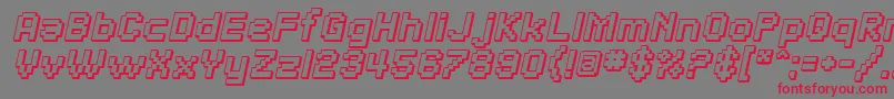 SfPixelateShadedBoldOblique Font – Red Fonts on Gray Background