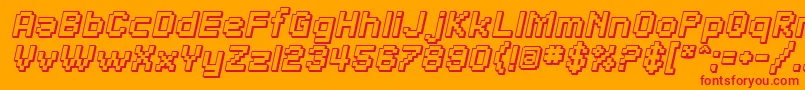 SfPixelateShadedBoldOblique Font – Red Fonts on Orange Background