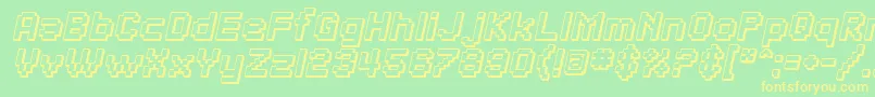 SfPixelateShadedBoldOblique Font – Yellow Fonts on Green Background