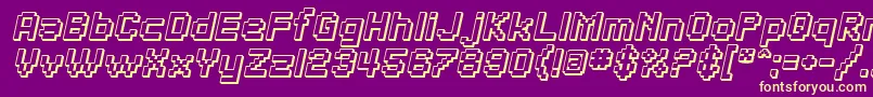 SfPixelateShadedBoldOblique Font – Yellow Fonts on Purple Background