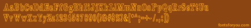 PlastikaElektronika Font – Orange Fonts on Brown Background