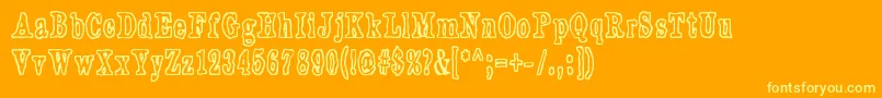 PlastikaElektronika Font – Yellow Fonts on Orange Background