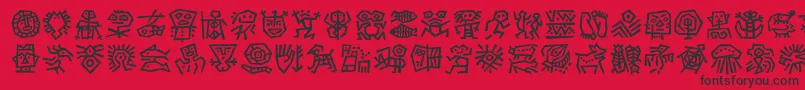 フォントDfancestoritc – 赤い背景に黒い文字