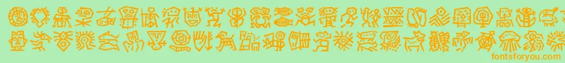 Dfancestoritc Font – Orange Fonts on Green Background