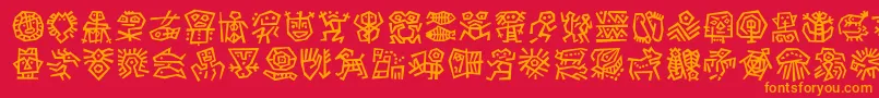 Dfancestoritc Font – Orange Fonts on Red Background