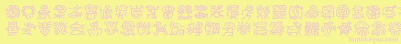 Dfancestoritc Font – Pink Fonts on Yellow Background