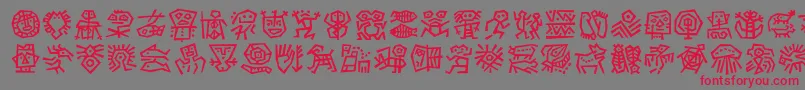 フォントDfancestoritc – 赤い文字の灰色の背景