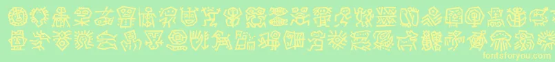 Dfancestoritc Font – Yellow Fonts on Green Background