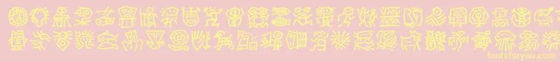 Dfancestoritc Font – Yellow Fonts on Pink Background