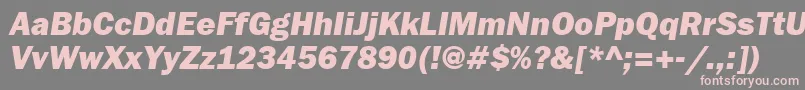 FranklingothheavybttItalic-fontti – vaaleanpunaiset fontit harmaalla taustalla