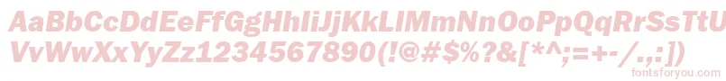 fuente FranklingothheavybttItalic – Fuentes Rosadas Sobre Fondo Blanco