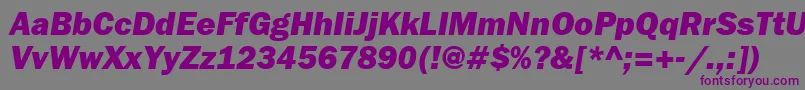 Шрифт FranklingothheavybttItalic – фиолетовые шрифты на сером фоне