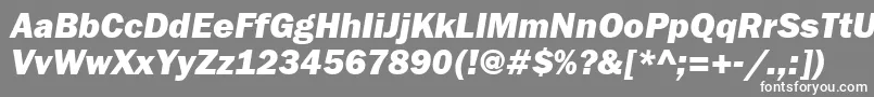 Fonte FranklingothheavybttItalic – fontes brancas em um fundo cinza
