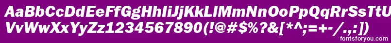 Fonte FranklingothheavybttItalic – fontes brancas em um fundo violeta