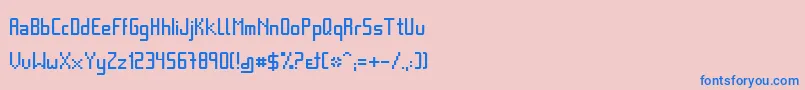 フォントBasica – ピンクの背景に青い文字